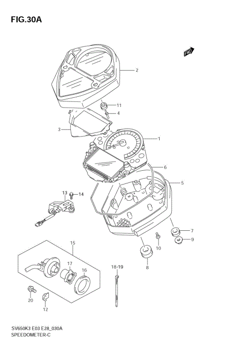 SPEEDOMETER (SV650SK5/SK6/SK7)