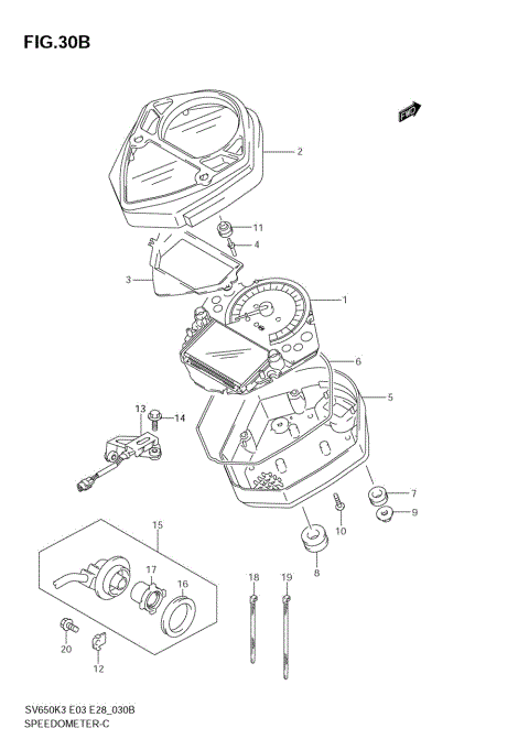 SPEEDOMETER (SV650SAK7)