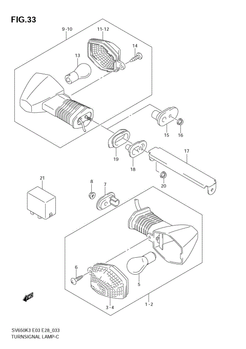 TURNSIGNAL LAMP (SV650K3/K4/K5/K6/K7/AK7)