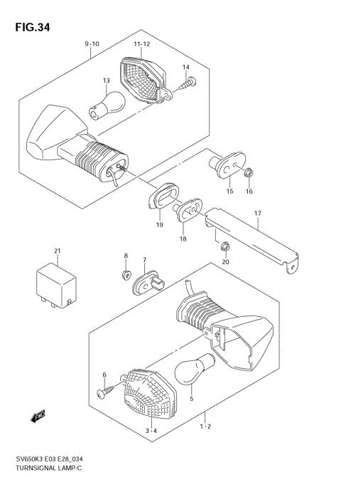TURNSIGNAL LAMP (SV650SK3/SK4/SK5/SK6/SK7/SAK7)