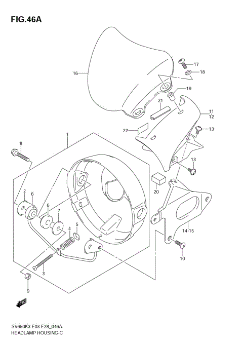 HEADLAMP HOUSING (SV650K5/K6)