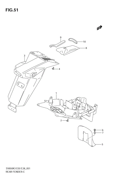 REAR FENDER (MODEL K3)