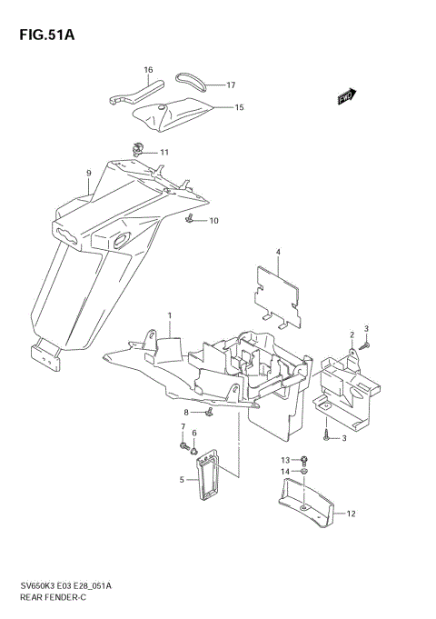 REAR FENDER (MODEL K4/K5/K6/K7)