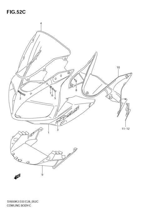 COWLING BODY (SV650SK6)