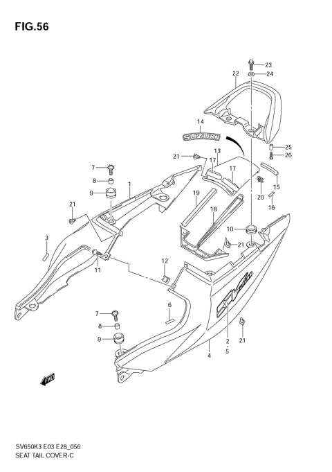 SEAT TAIL COVER (SV650K3)