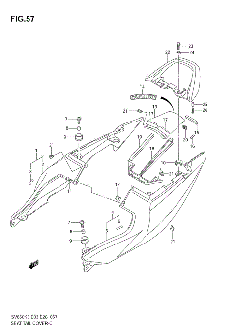 SEAT TAIL COVER (SV650SK3)