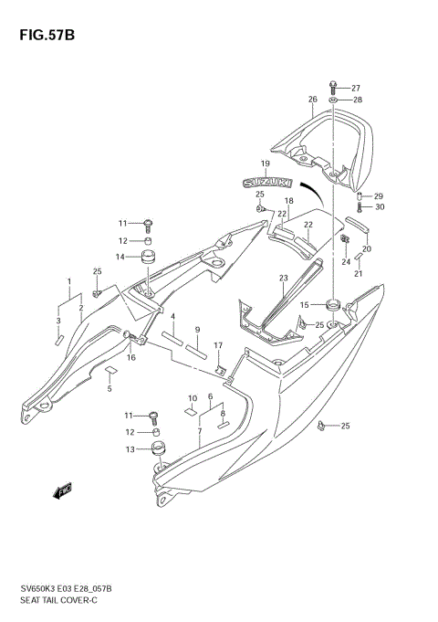 SEAT TAIL COVER (SV650SK4)
