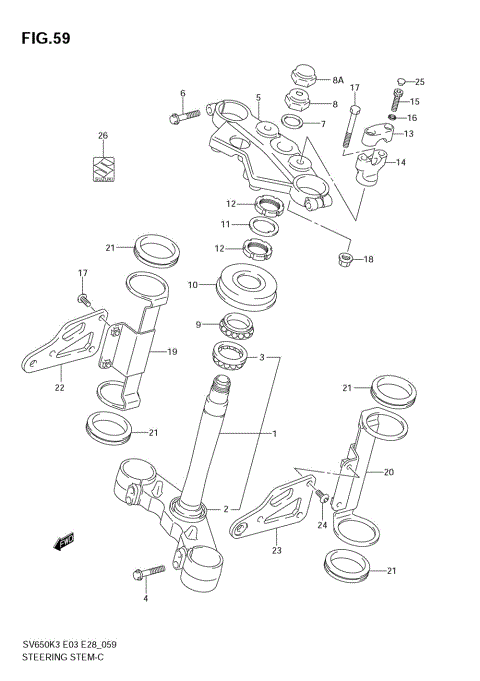 STEERING STEM (SV650K3/K4/K5/K6/K7/AK7)