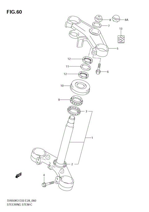 STEERING STEM (SV650SK3/SK4/SK5/SK6/SK7/SAK7)