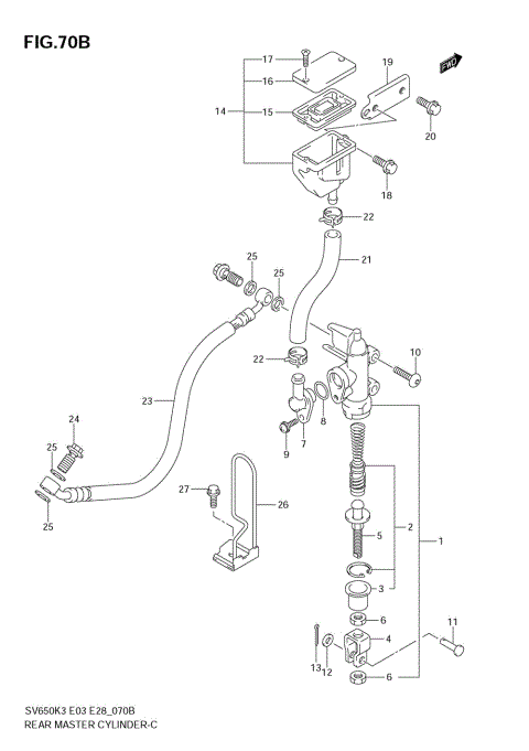 REAR MASTER CYLINDER (SV650K4/SK4/K5/SK5/K6/SK6/K7/SK7)