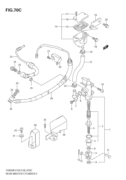 REAR MASTER CYLINDER (SV650AK7/SAK7)