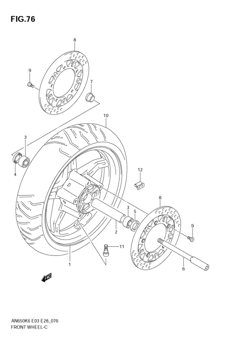FRONT WHEEL (AN650K6/K7)