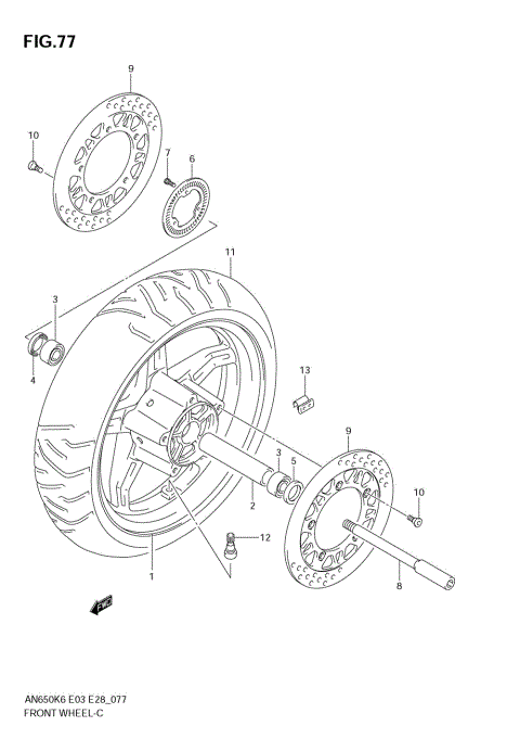 FRONT WHEEL (AN650AK6/AK7)
