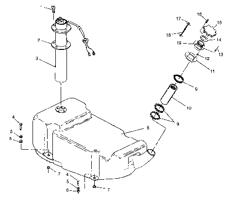 FUEL TANK SL 780 B964087 and Intl. SL 780 I964087 (4935523552A009)