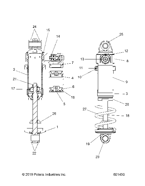 SUSPENSION, SHOCK, FRONT TRACK - S20MDX6JSA/6JEA [601400)