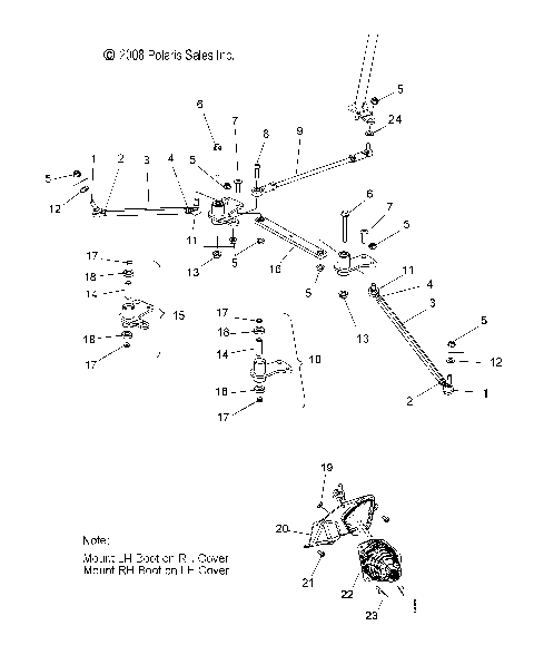 STEERING, LOWER - S09PT6HS/HE (49SNOWSTEERINGLWR09600TRG)