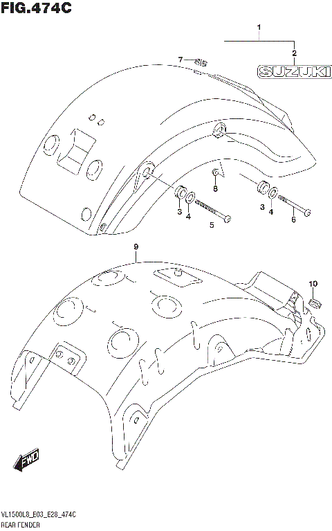 REAR FENDER (VL1500BL8 E33)