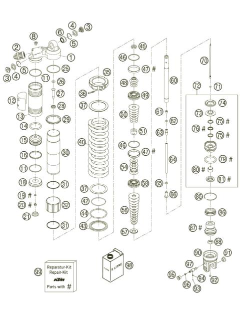 SHOCK ABSORBER DISASSEMBLED