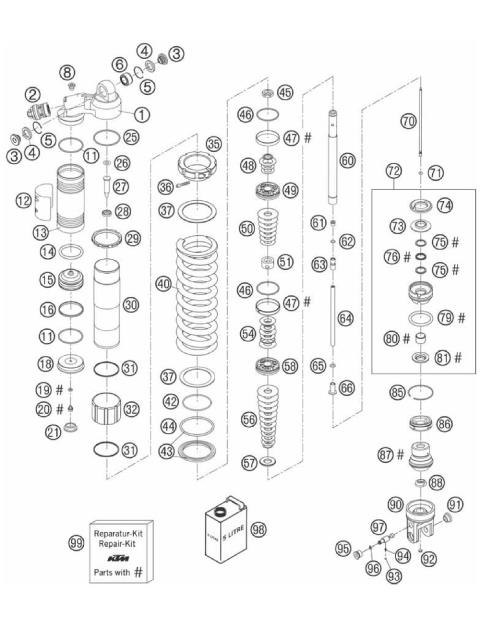 SHOCK ABSORBER DISASSEMBLED