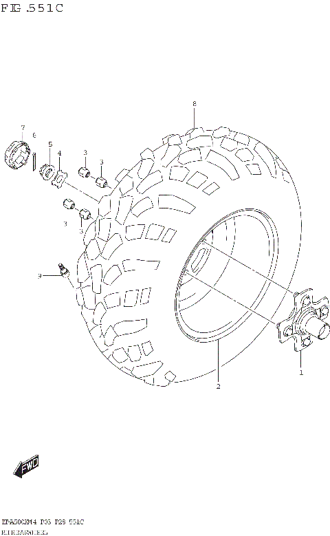 RH REAR WHEEL (LT-A500XPZ)