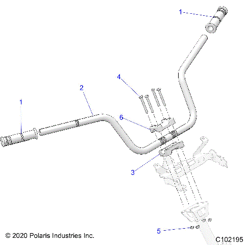 STEERING, HANDLEBAR - A25SLE95PF (102195)
