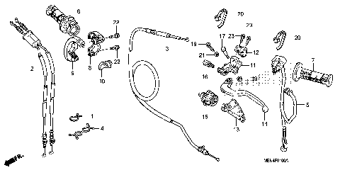 HANDLE LEVER@SWITCH@CABLE
