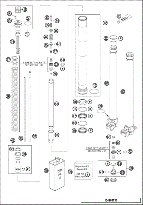 FRONT FORK DISASSEMBLED