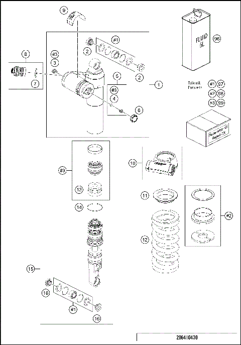SHOCK ABSORBER DISASSEMBLED