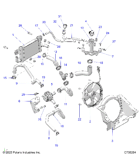 ENGINE, COOLING PT - R23E3SC3BD (C730254)