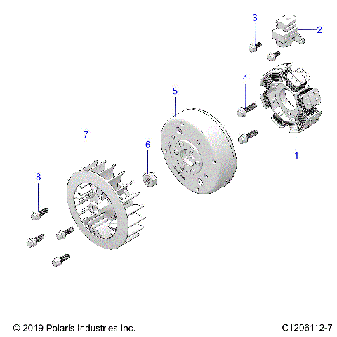 ENGINE, STATOR AND FLYWHEEL - A23HBBO7B3/B7 (C1206112-7)