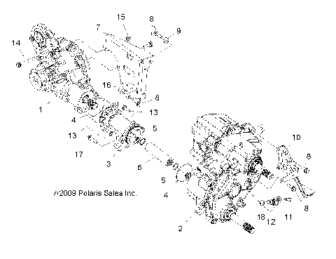 DRIVE TRAIN, GEARCASE, CARRIER MTG (BUILT 10/15/08 AND BEFORE) - R09VH76 ALL OPTIONS (49RGRTRANS09RZR)