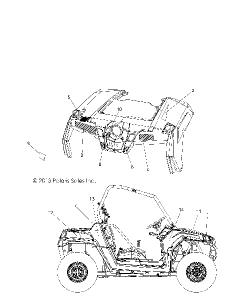 BODY, DECALS - Z14VE76FX/FI (49RGRDECAL14RZR8SI)
