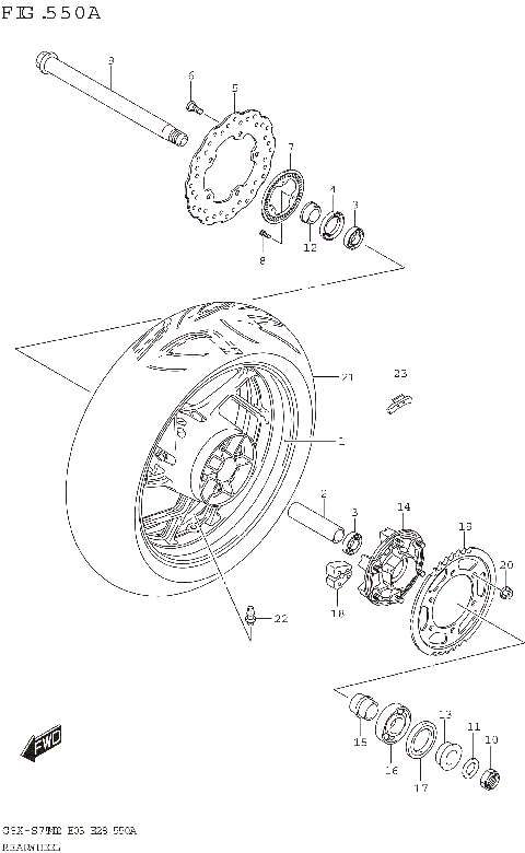 REAR WHEEL (GSX-S750,GSX-S750A)