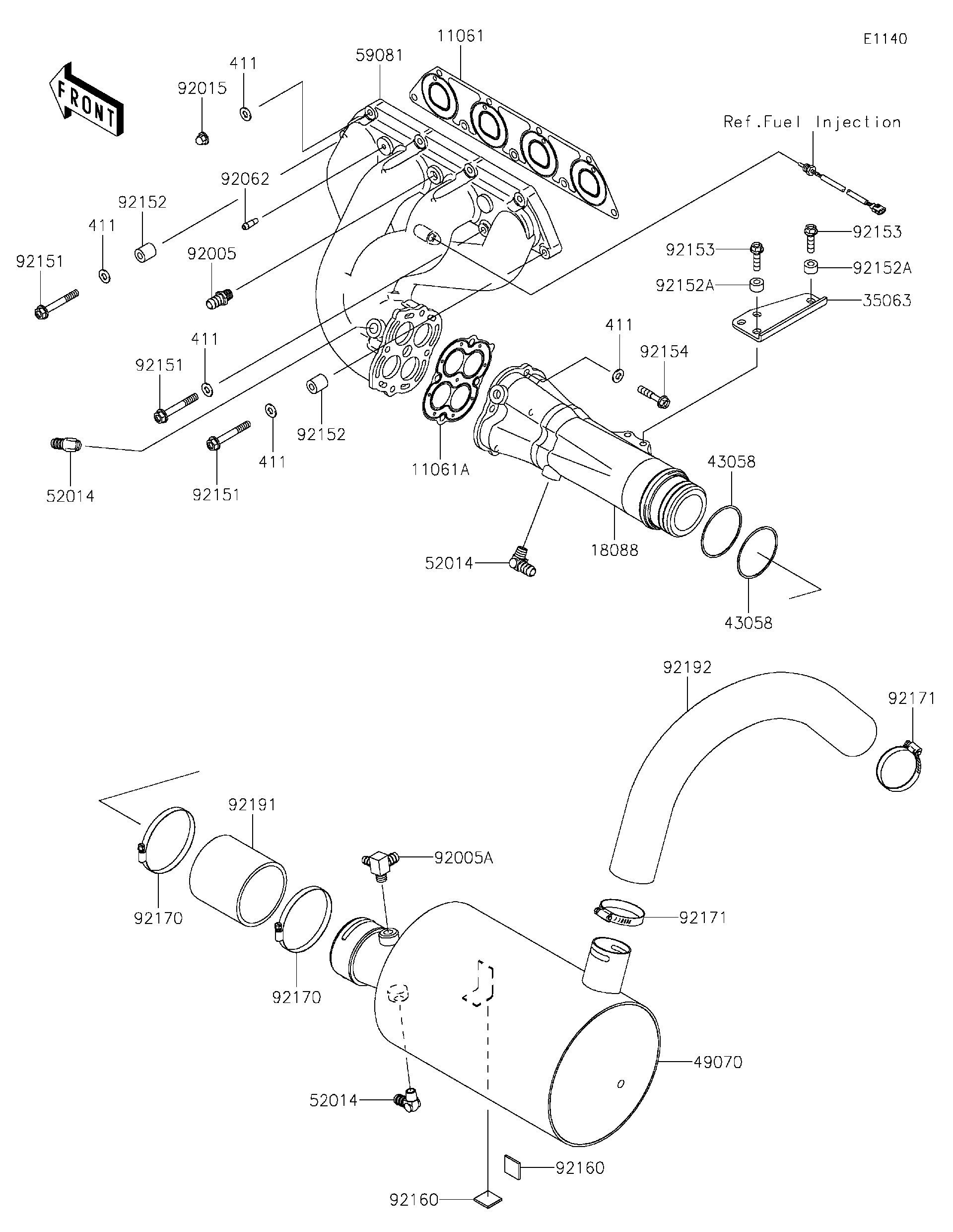 s_yui44ページ 2018 Kawasaki JET SKI ULTRA LX Muffler(s) Watercraft Parts