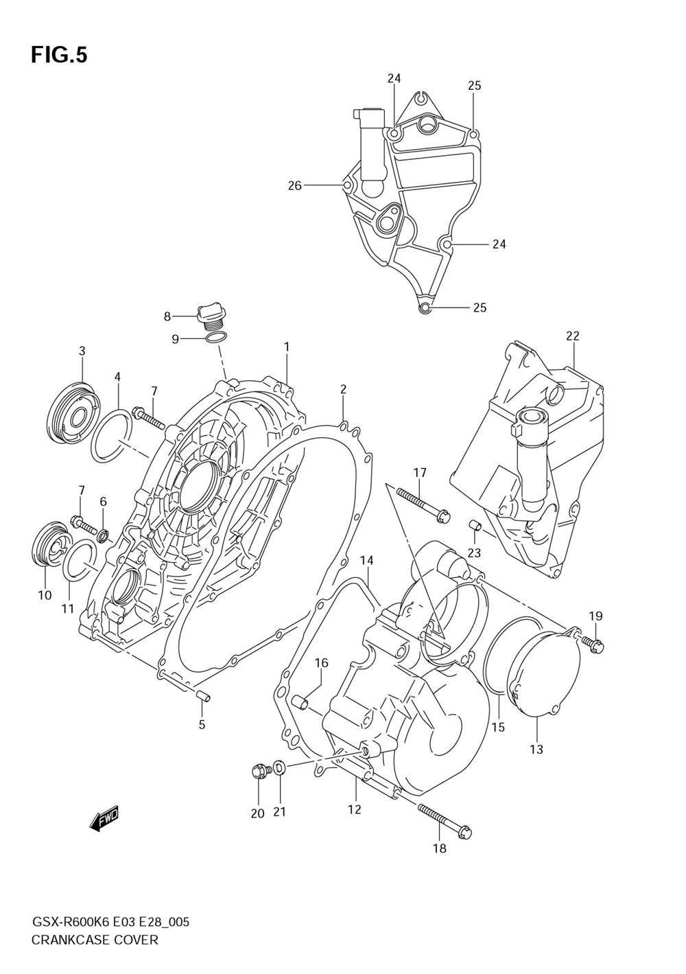 2006 Suzuki GSX R600 CRANKCASE COVER Motorcycles Parts