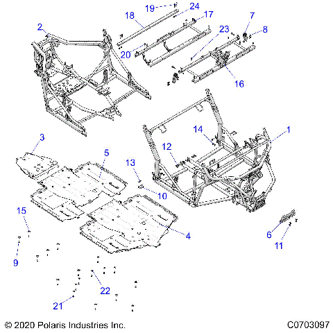 CHASSIS, MAIN FRAME AND SKID PLATES - G21G4P99AM/BM (C0703097)