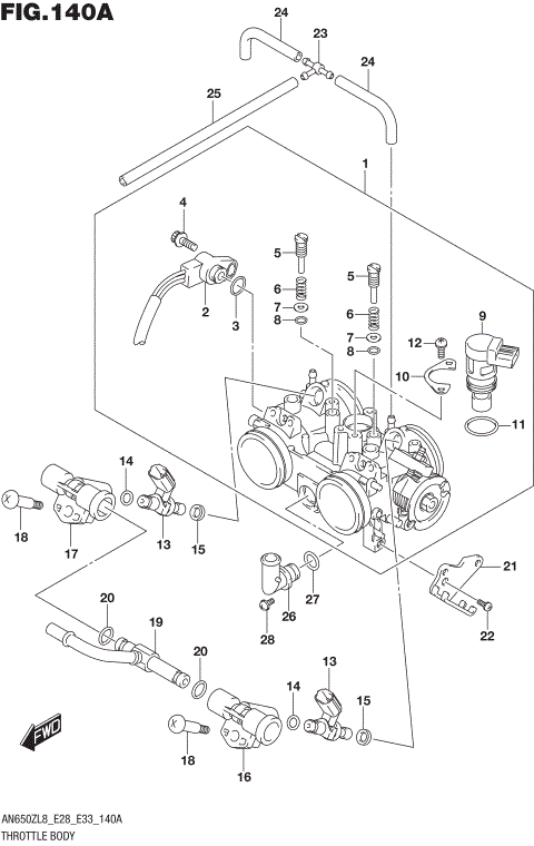 THROTTLE BODY (AN650ZL8 E28)