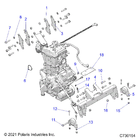 ENGINE, TRANSMISSION MOUNTING & LONG BLOCK  - R25MAE57F1/C1/E1/G1/G9/C9/E9 (C730154)