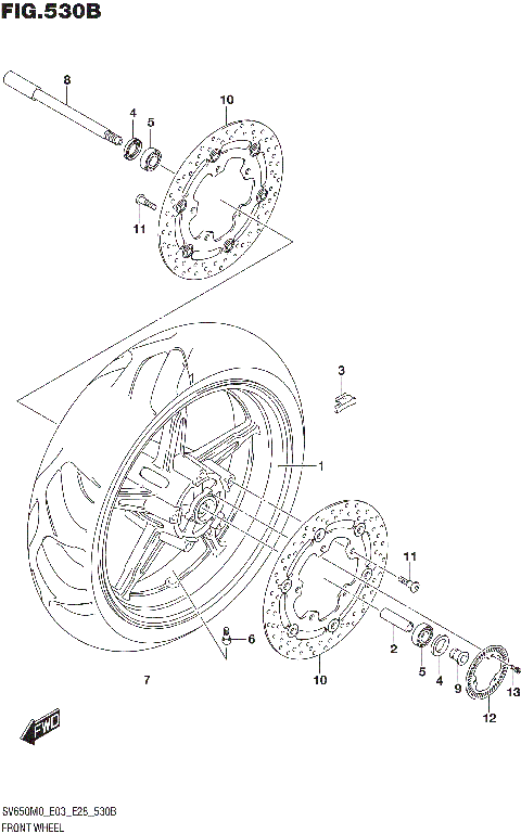 FRONT WHEEL (SV650XA)