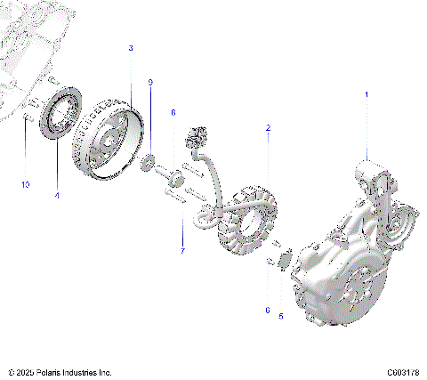 ENGINE, STATOR AND FLYWHEEL - S26TLF9FSL (C603178)