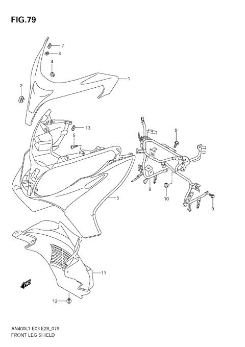 FRONT LEG SHIELD (AN400ZA L1 E28)