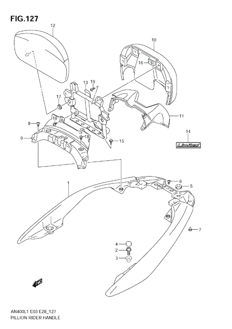 PILLION RIDER HANDLE (AN400ZA L1 E28)