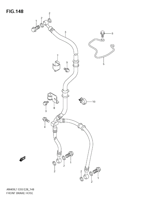 FRONT BRAKE HOSE (AN400 L1 E3)