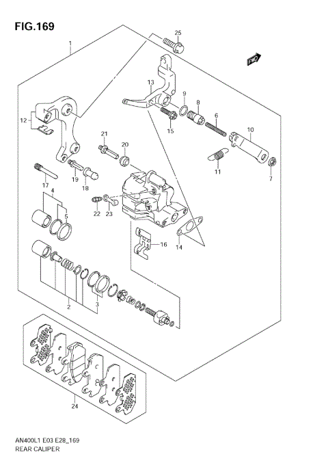 REAR CALIPER (AN400 L1 E3)