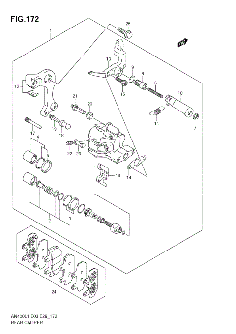 REAR CALIPER (AN400ZA L1 E28)