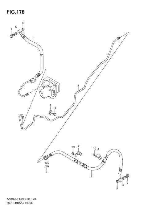 REAR BRAKE HOSE (AN400ZA L1 E33)