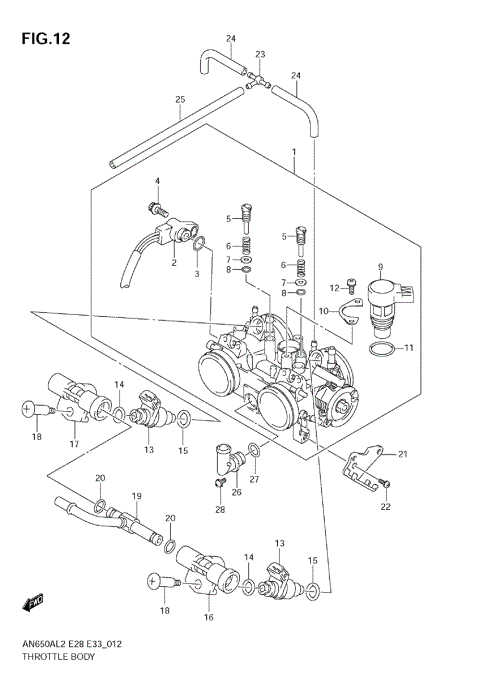 THROTTLE BODY (AN650A L2 E28)