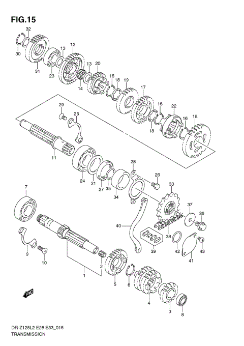 TRANSMISSION (DR-Z125 E33)