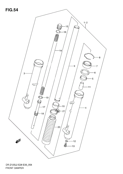 FRONT DAMPER (DR-Z125 E28)