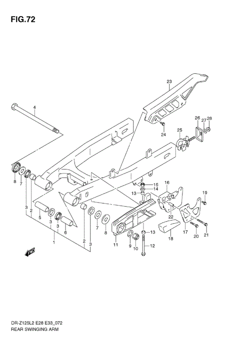 REAR SWINGING ARM (DR-Z125L E28)